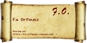 Fa Orfeusz névjegykártya